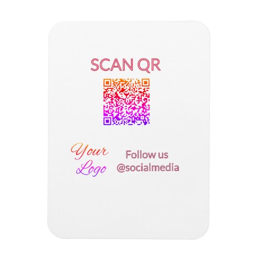 Scan om restaurantmenu hotel QR logo tekst weer te Magneet (Verticaal)