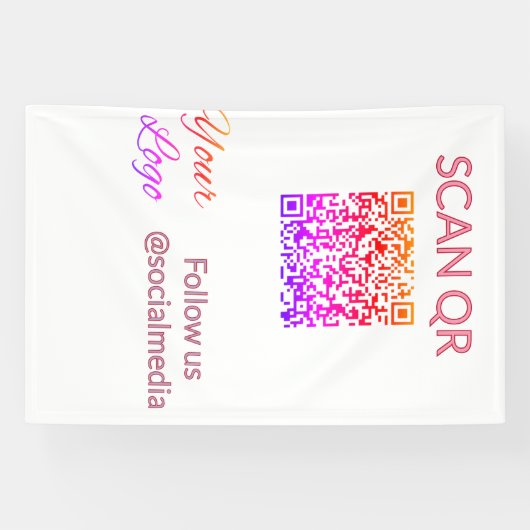 Scan om restaurantmenu hotel QR logo tekst weer te Spandoek (Horizontaal)