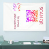 Scan om restaurantmenu hotel QR logo tekst weer te Spandoek (Beurs)