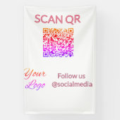 Scan om restaurantmenu hotel QR logo tekst weer te Spandoek (Verticaal)
