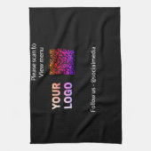 Scan om restaurantmenu hotel QR logo tekst weer te Theedoek (Verticaal)