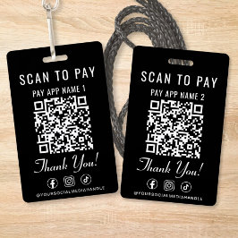 Scan om te betalen 2 Betalings QR-codes Sociale me Badge