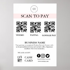 Scan om te betalen Bord QR-code Betalingsbord voor Poster