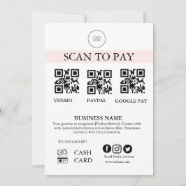 Scan om te betalen Bordje QR-code betaling bordje 