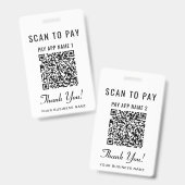 Scan om te betalen Dubbele betaal QR-code Draagbar Badge (Voor- en achterkant)
