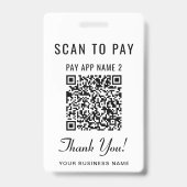 Scan om te betalen Dubbele betaal QR-code Draagbar Badge (Achterkant)