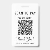 Scan om te betalen Dubbele betaal QR-code Draagbar Badge (Voorzijde)