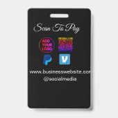 scan om te betalen logo toevoegen q r code paypal badge (Achterkant)