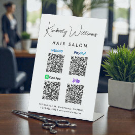 Scan om te betalen Paypal Venmo CashApp Zelle QR-c Reclamebord Met Voetstuk