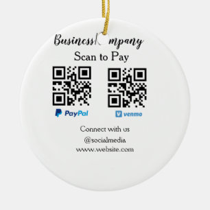 Scan om te betalen q r code paypal venmo voeg uw w keramisch ornament