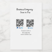 Scan om te betalen q r code paypal venmo voeg uw w voedselcontainer etiket (Enkel label)