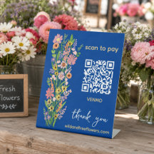 SCAN OM TE BETALEN QR Bloemist Handgeschilderde Bl