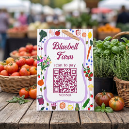 SCAN OM TE BETALEN QR Boerenmarkt Boerenkraam Aang Reclamebord Met Voetstuk