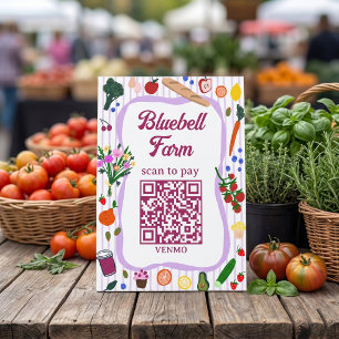 SCAN OM TE BETALEN QR Boerenmarkt Boerenkraam Aang Reclamebord Met Voetstuk