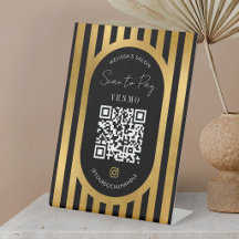 Scan Om Te Betalen QR Code Black & Gold Salon Wink