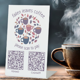 SCAN OM TE BETALEN QR-CODES Espresso Koffiezaak Reclamebord Met Voetstuk