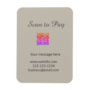 scan om te betalen QR-logo website e-mail bedrijf  Magneet