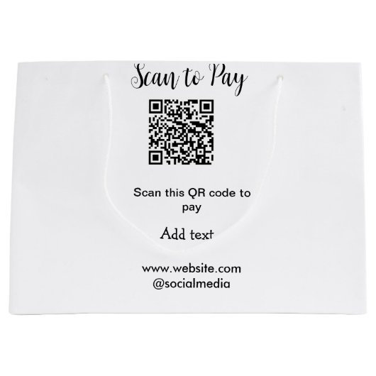 Scan om te betalen scan QR-code voeg website e-mai Groot Cadeauzakje (Voorkant)