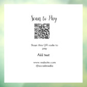 Scan om te betalen scan QR-code voeg website e-mai Raamsticker (Vel 3)