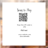 Scan om te betalen scan QR-code voeg website e-mai Raamsticker (Vel 2)