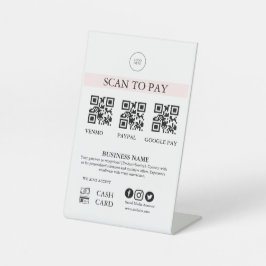 Scan om te betalen teken QR-code betaling teken vo Reclamebord Met Voetstuk