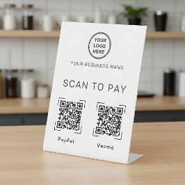 Scan om te betalen | Twee QR-code tafelmodel bedri Reclamebord Met Voetstuk