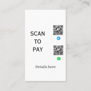 scan om te betalen venmo cashapp QR-code details h Visitekaartje