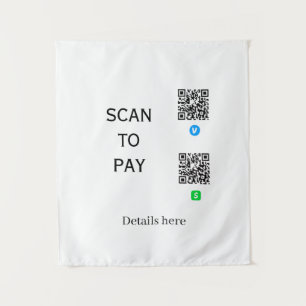 scan om te betalen venmo cashapp QR-code details h Wandkleed