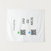 scan om te betalen venmo cashapp QR-code details h Wandkleed (Voorkant (horizontaal))