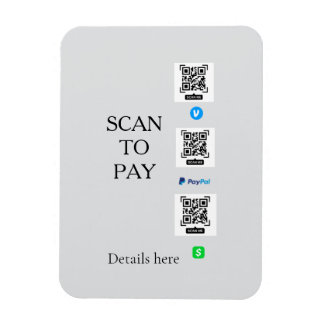 scan om te betalen venmo cashapp QR-code details p Magneet