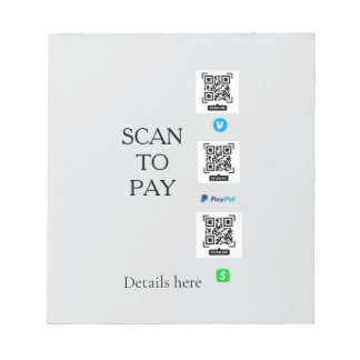 scan om te betalen venmo cashapp QR-code details p Notitieblok