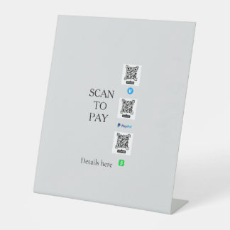 scan om te betalen venmo cashapp QR-code details p Reclamebord Met Voetstuk