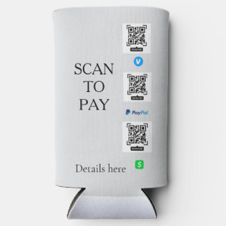 scan om te betalen venmo cashapp QR-code details p Seltzer Blikjeskoeler