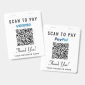 Scan om te betalen Venmo PayPal QR-code Zakelijke Badge (Voor- en achterkant)