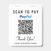Scan om te betalen Venmo PayPal QR-code Zakelijke Badge (Achterkant)