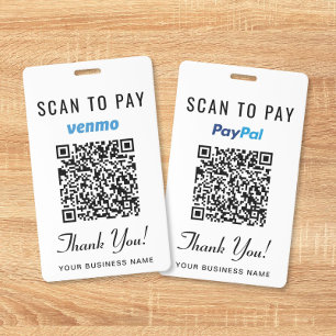 Scan om te betalen Venmo PayPal QR-code Zakelijke Badge