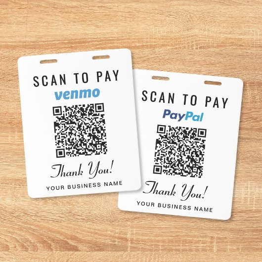 Scan om te betalen Venmo PayPal QR-code Zakelijke Badge