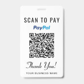 Scan om te betalen Venmo PayPal QR-code Zakelijke Badge (Achterkant)