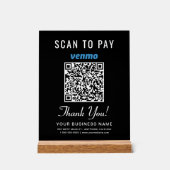 Scan om te betalen Venmo QR-code Zwart Acryl Bord (Voorkant)