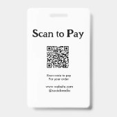 Scan om te betalen voor bestelling QR-code website Badge (Achterkant)