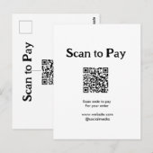 Scan om te betalen voor bestelling QR-code website Briefkaart (Voorkant / Achterkant)