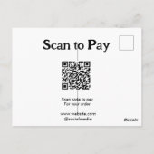 Scan om te betalen voor bestelling QR-code website Briefkaart (Achterkant)