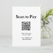 Scan om te betalen voor bestelling QR-code website Kaart (Staand voorkant)