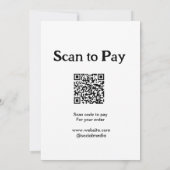 Scan om te betalen voor bestelling QR-code website Kaart (Achterkant)