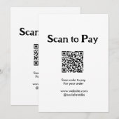 Scan om te betalen voor bestelling QR-code website Kaart (Voorkant / Achterkant)