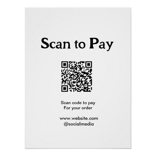 Scan om te betalen voor bestelling QR-code website Perfect Poster (Voorkant)