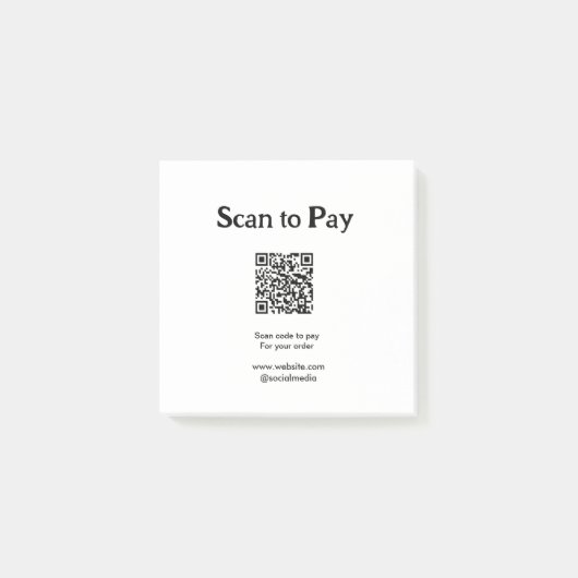 Scan om te betalen voor bestelling QR-code website Post-it® Notes (Voorkant)