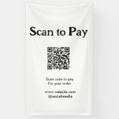 Scan om te betalen voor bestelling QR-code website Spandoek (Verticaal)