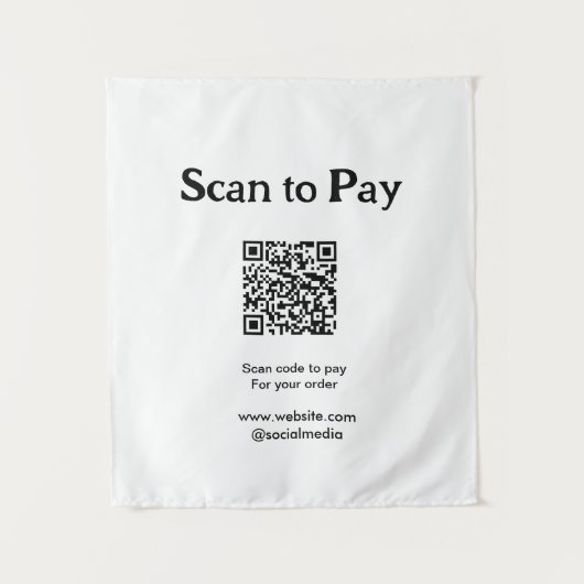 Scan om te betalen voor bestelling QR-code website Wandkleed (Voorkant)