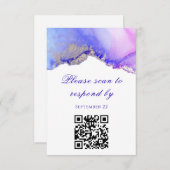 Scan om te reageren Bruiloft RSVP Kaart (Voorkant / Achterkant)